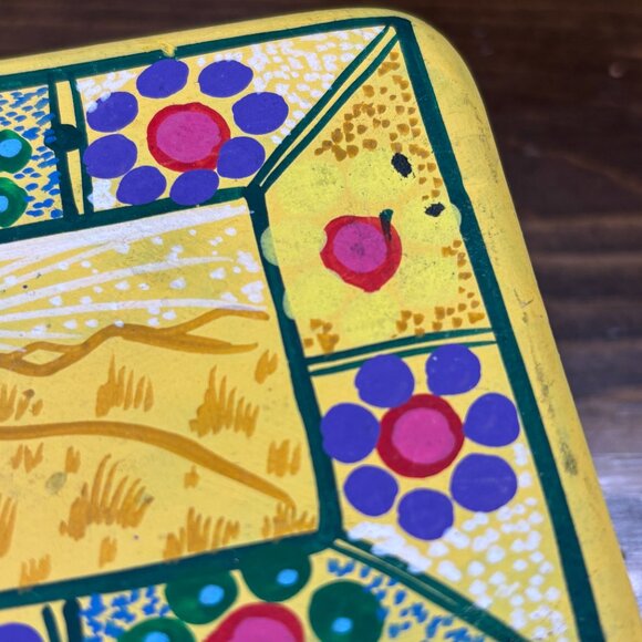 Vintage Terracotta Trinket Box Hand Painted Mexican Pottery Ceramic Keepsake Box - Picture 11 of 16